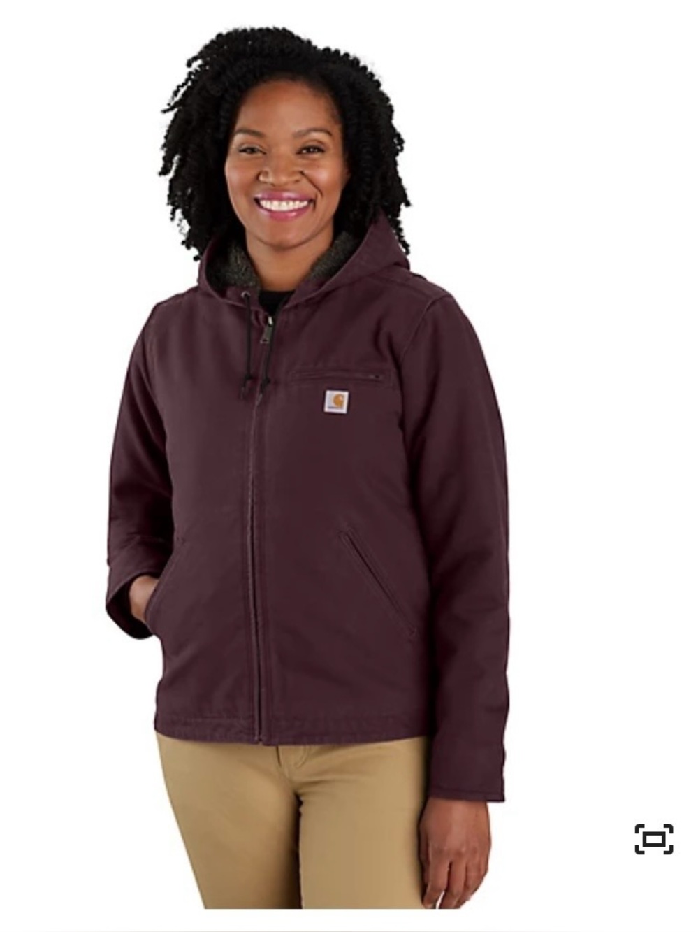 Carhartt Women's Hooded Utility Jacket - Burgundy